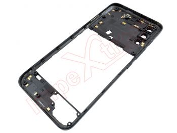 Front / central housing with Iron black frame, NFC antenna and cameras lenses for Motorola Moto G71 5G, XT2169-1